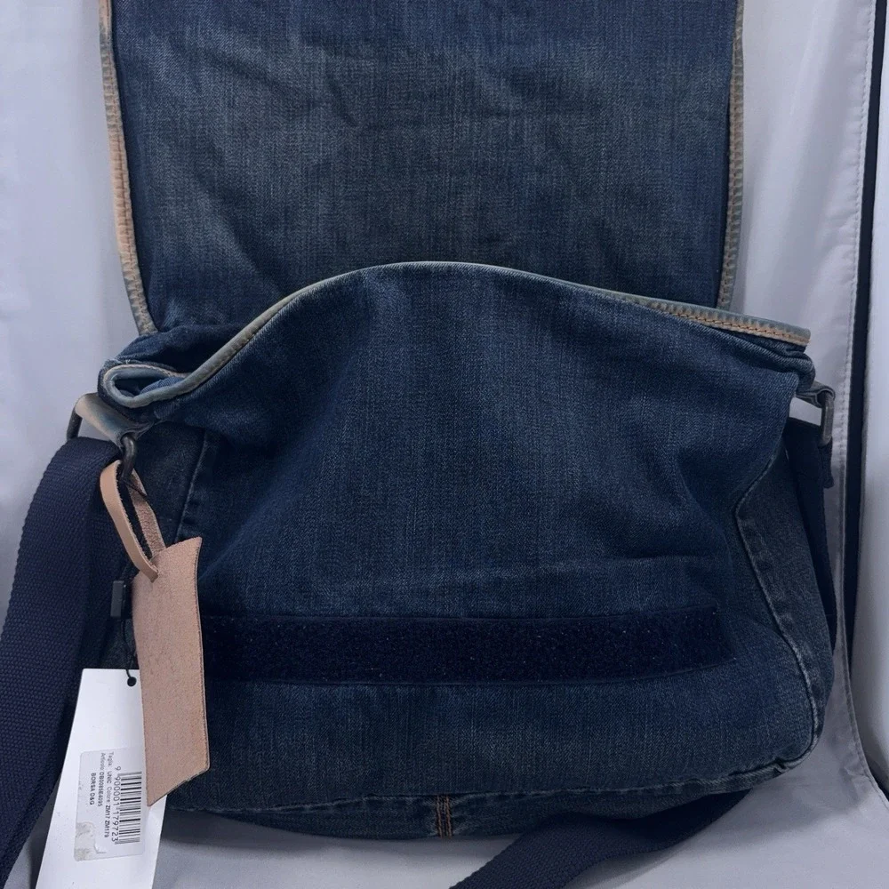 Vintage Dolce & Gabbana Audacious Messenger Bag Blue Denim Y2K Archive Rare